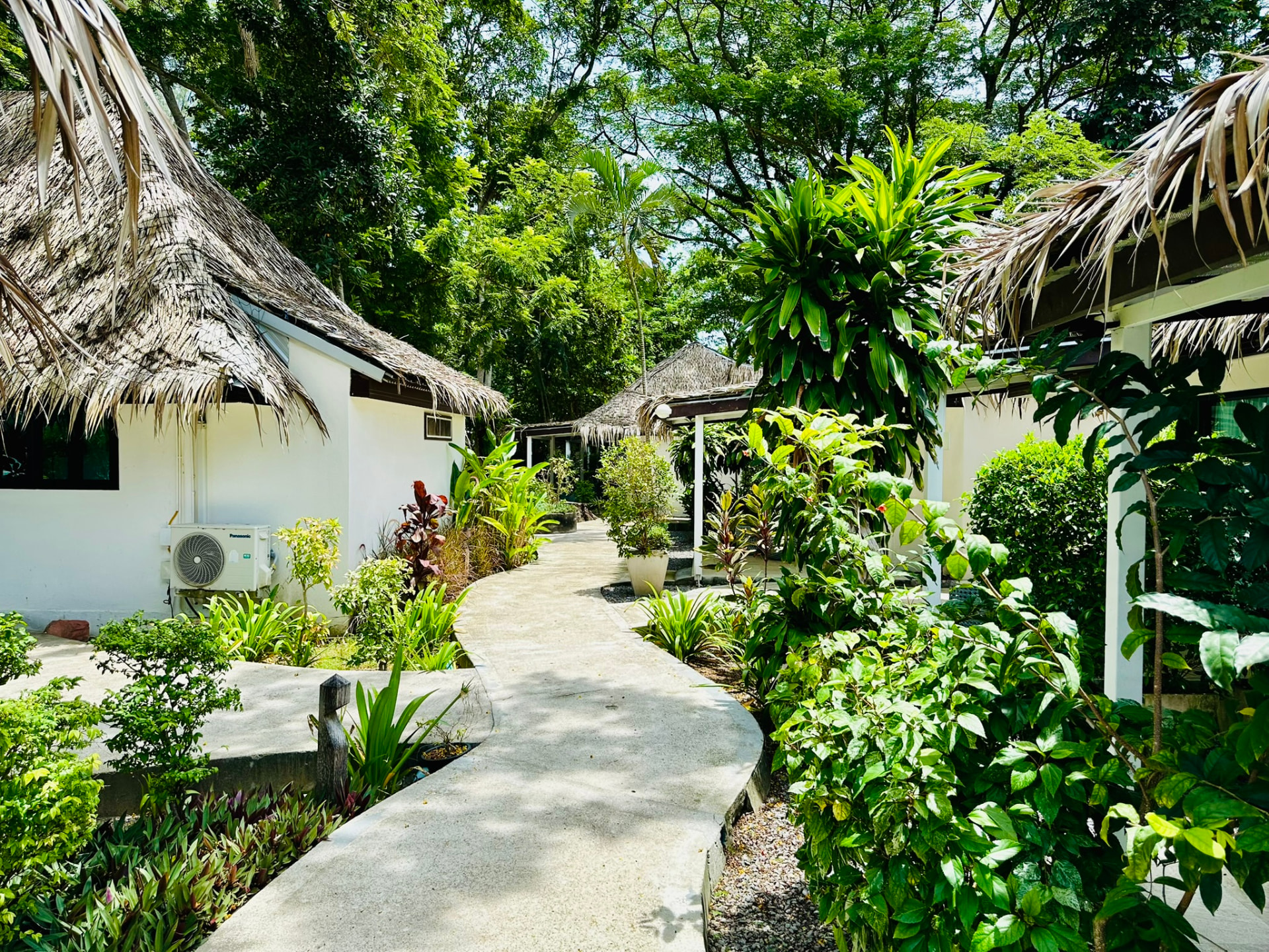 Tropical gardens and pool at TwinBay Resort